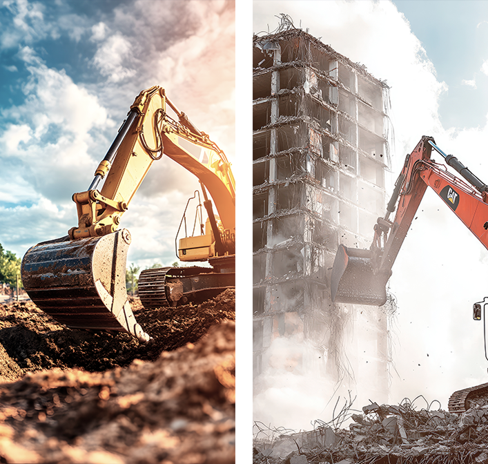 Maquinaría trabajando de la empresa Horecipar